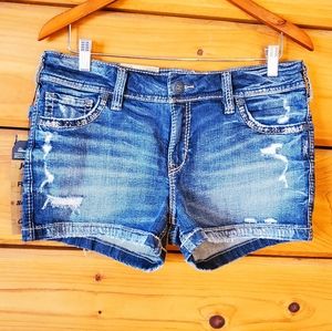 Silver Jean Shorts